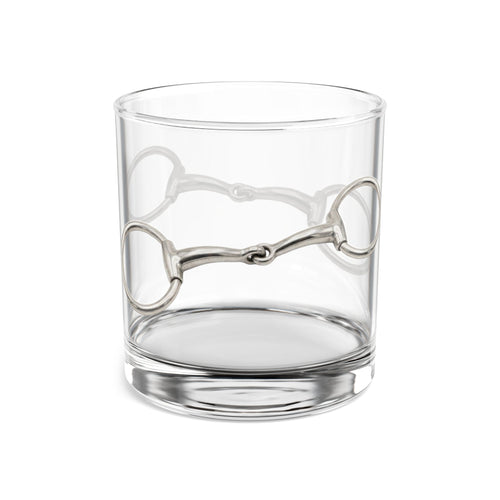 10oz Rocks Glass — Classy Silver Horsebit Design
