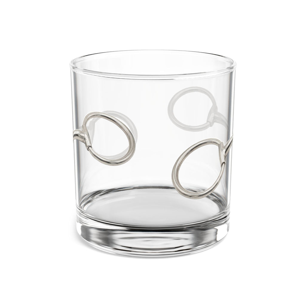 10oz Rocks Glass — Classy Silver Horsebit Design