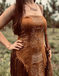 Camel Dusk Fringe Dress