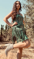 Emerald Canyon Fringe Dress