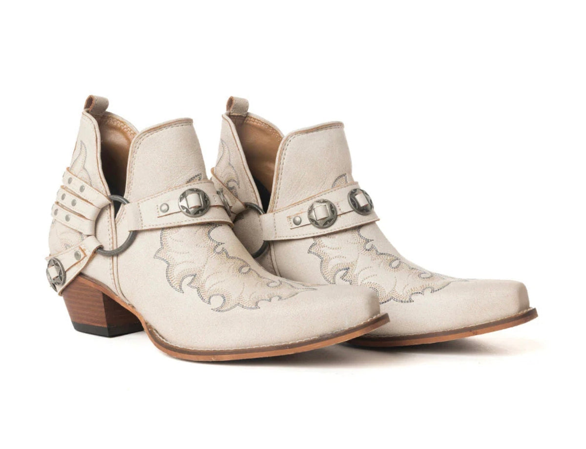 Myra: Western Ember Leather Embroidered Booties