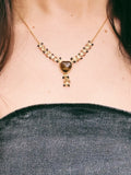 Wrangler 14k Gold Western Y Necklace Heart Shaped Natural Stone Pendant