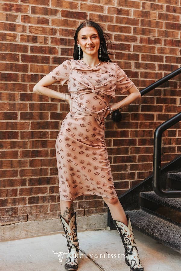 Lucky Shoe Crossover Dress