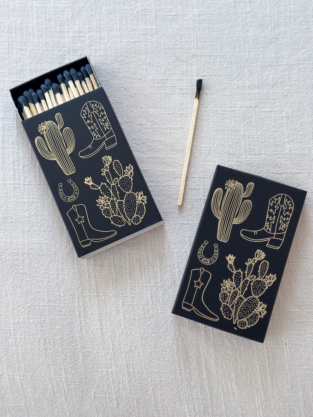 Black Oversized Cowboy Boot & Cactus Matches