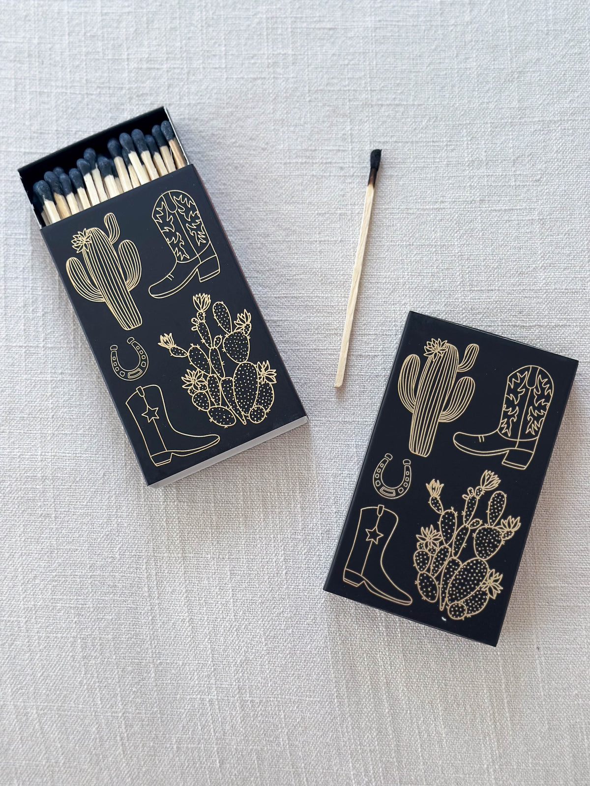 Black Oversized Cowboy Boot & Cactus Matches