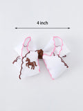 Western Horse Embroidery Ruffle Edge Girls Hairpin 4/6.25 Inches