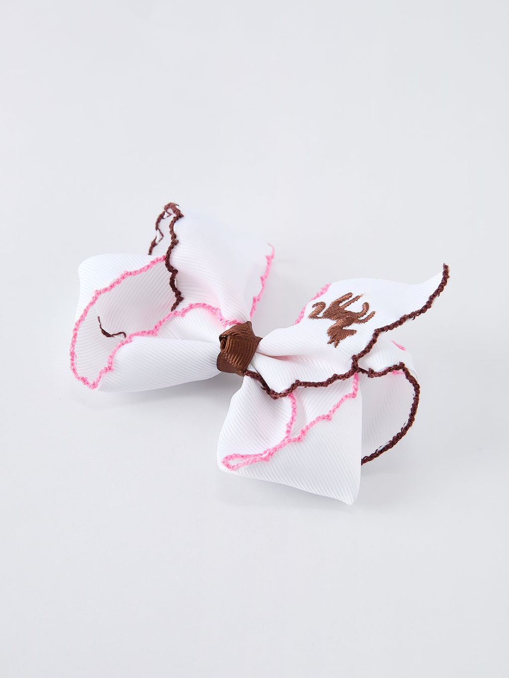 Western Horse Embroidery Ruffle Edge Girls Hairpin 4/6.25 Inches