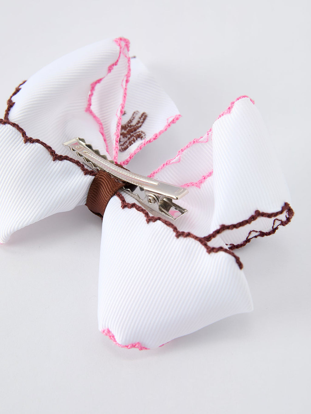Western Horse Embroidery Ruffle Edge Girls Hairpin 4/6.25 Inches
