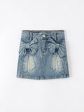 Denim Bow Girls Skirt
