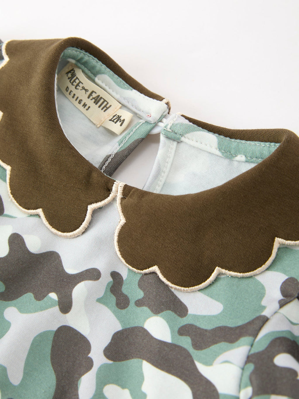 Fall Camo Bow Girls Ruffle Bubble Romper