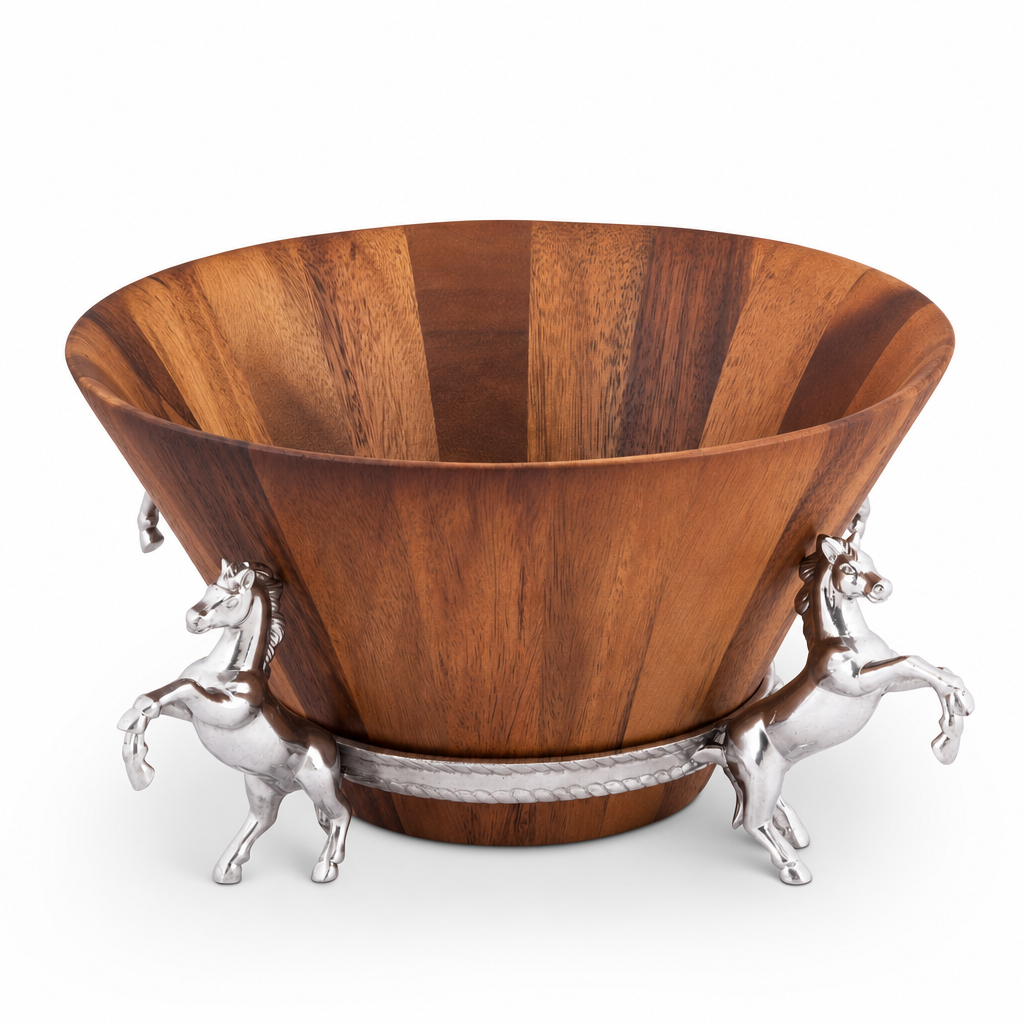 Horse Wood Tall Salad Bowl
