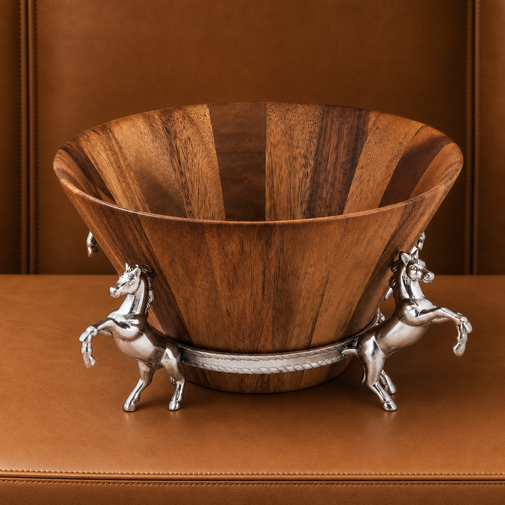 Horse Wood Tall Salad Bowl