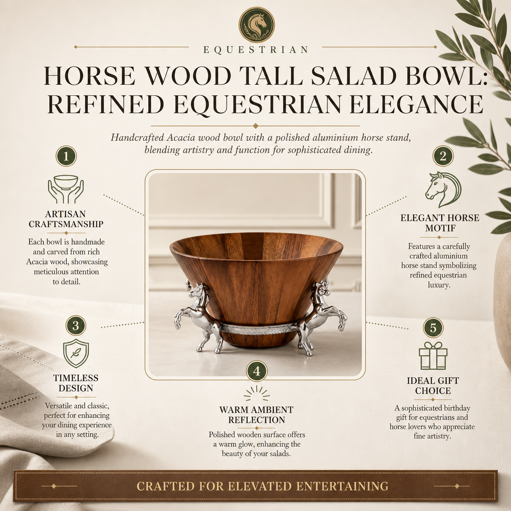 Horse Wood Tall Salad Bowl
