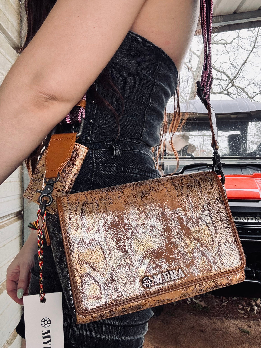 Myra: Elysian Charm Leather Shoulder Bag