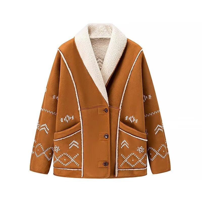 Tribal Rancher Lambs Hair Jacket Warm Outerwear LHS01