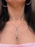 Wrangler 14K Gold Western Wheat Necklace Tear Drop Shaped Natural Moonstone Pendant