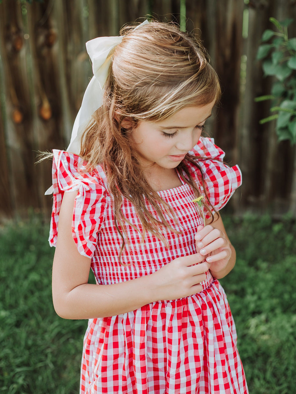 Summer Plaid Smocked Ruffle Girl Dress Sibling Outfits