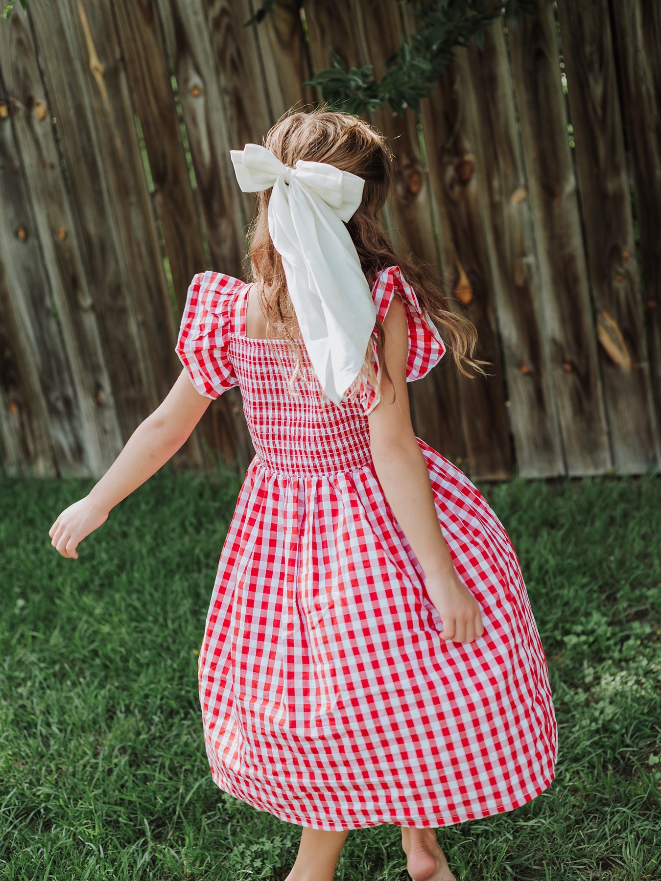 Summer Plaid Smocked Ruffle Girl Dress Sibling Outfits