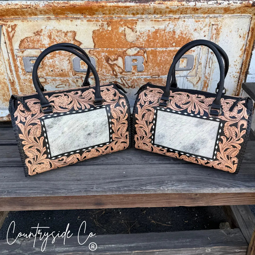 Tooled Leather Large Speedy Bag