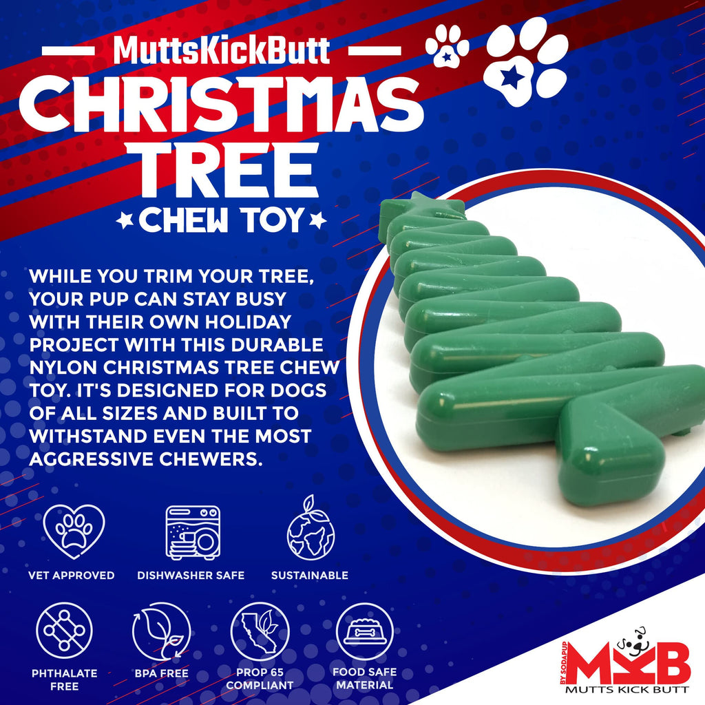 Christmas Tree Nylon Dog Chew Toy For Chewers American Made FDA Compliant