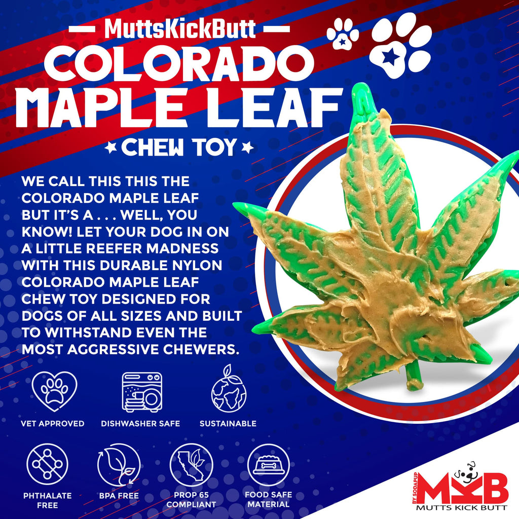 Colorado Maple Leaf eChew Nylon Dog Chew Toy for Aggressive Chewers