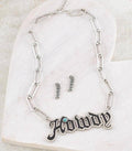 Howdy Pendant Necklace: Silver