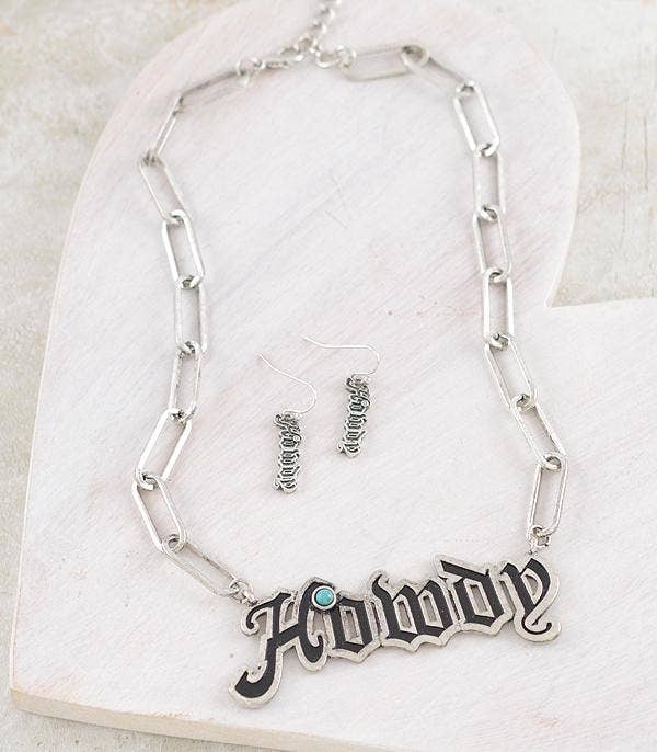 Howdy Pendant Necklace: Silver