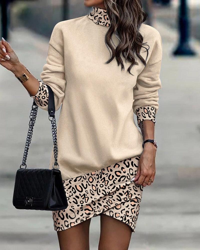 Wild West Chic Cowgirl Dress Long Sleeve High Neck Irregular