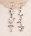 Rhinestone Outlaw Earrings: Copper