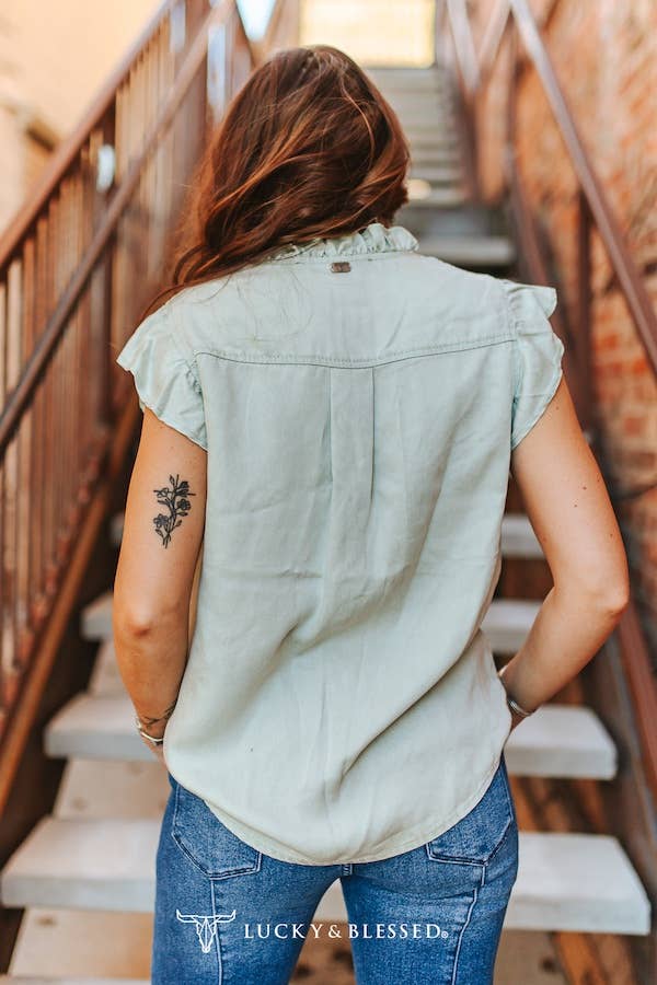 Concho Bloom Ruffle Shirt