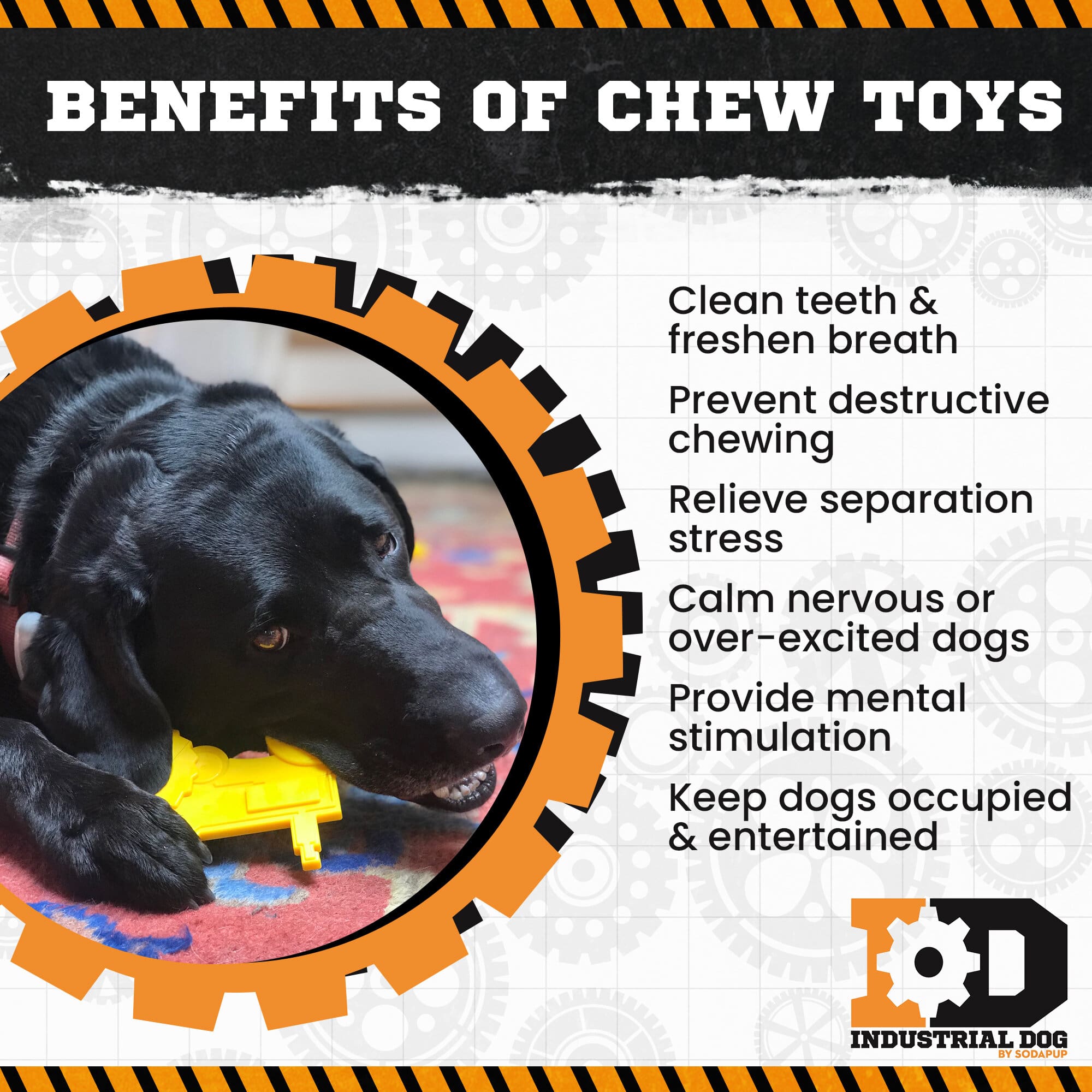 SodaPup Tractor Nylon Dog Toy For Aggressive Chewers United States Made