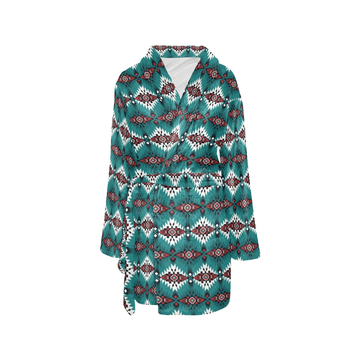 Baha Ranch Teal Aztec Women's Western Bath Robe