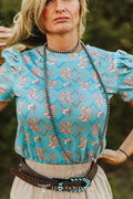 Boot Print Puff Top