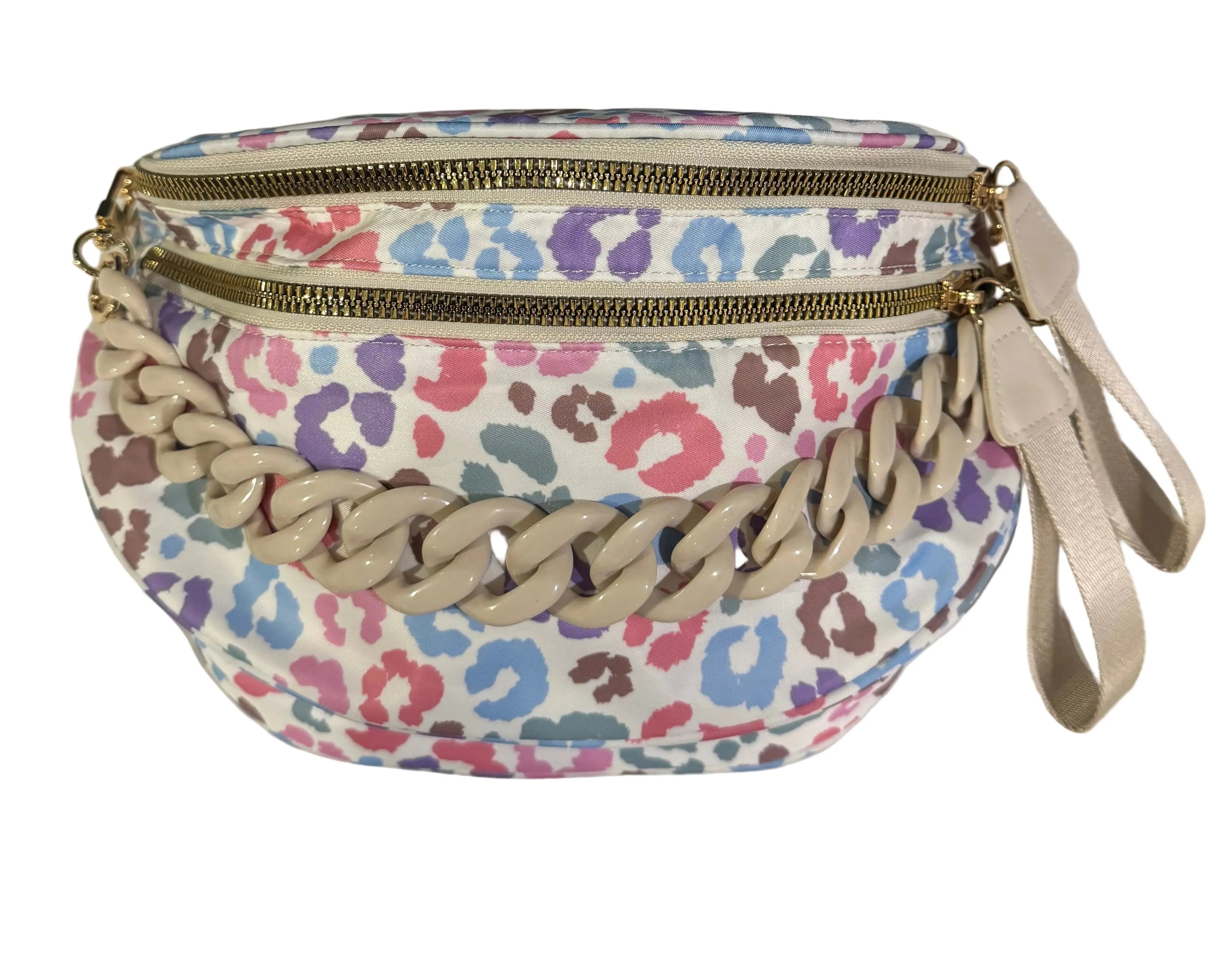 Pastel Cheetah Outlaw Crescent Crossbody Sling Bag