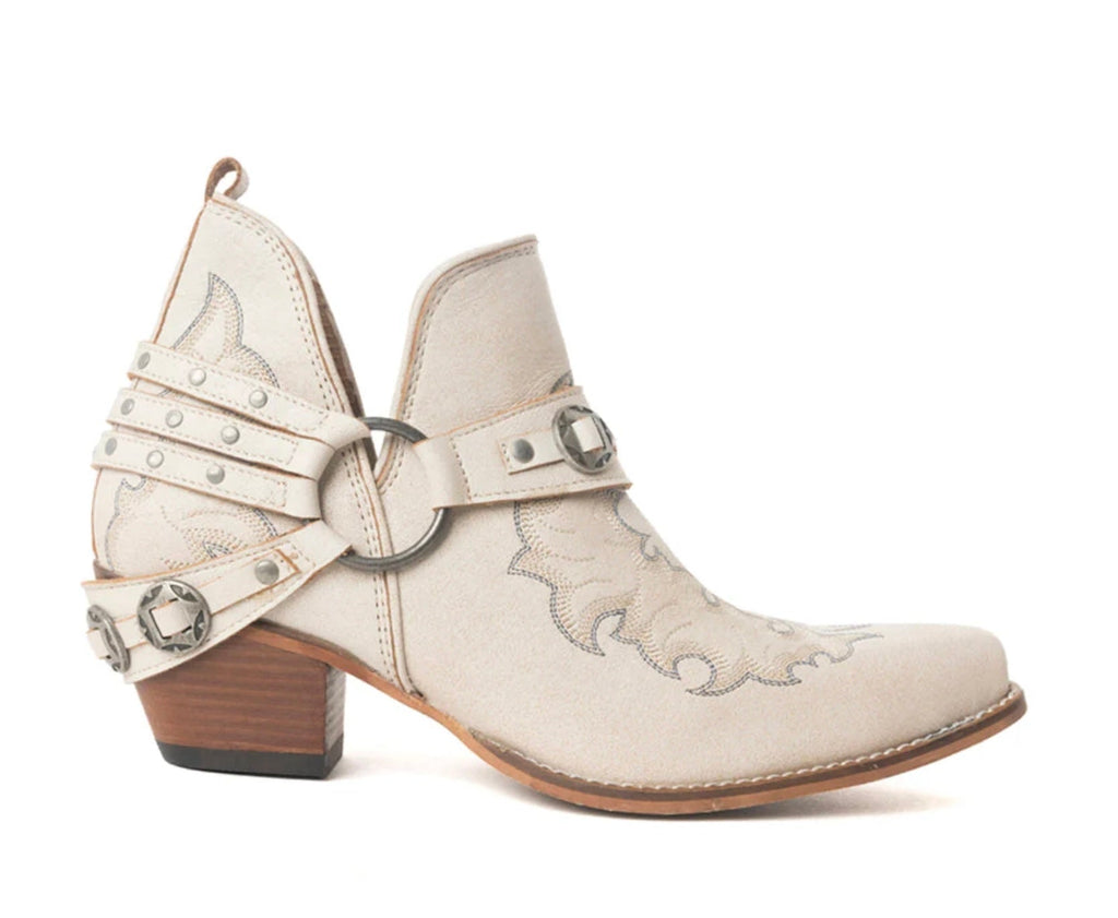 Myra: Western Ember Leather Embroidered Booties