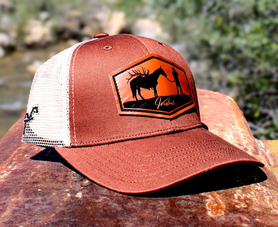 Brown/khaki curved brim packout hat