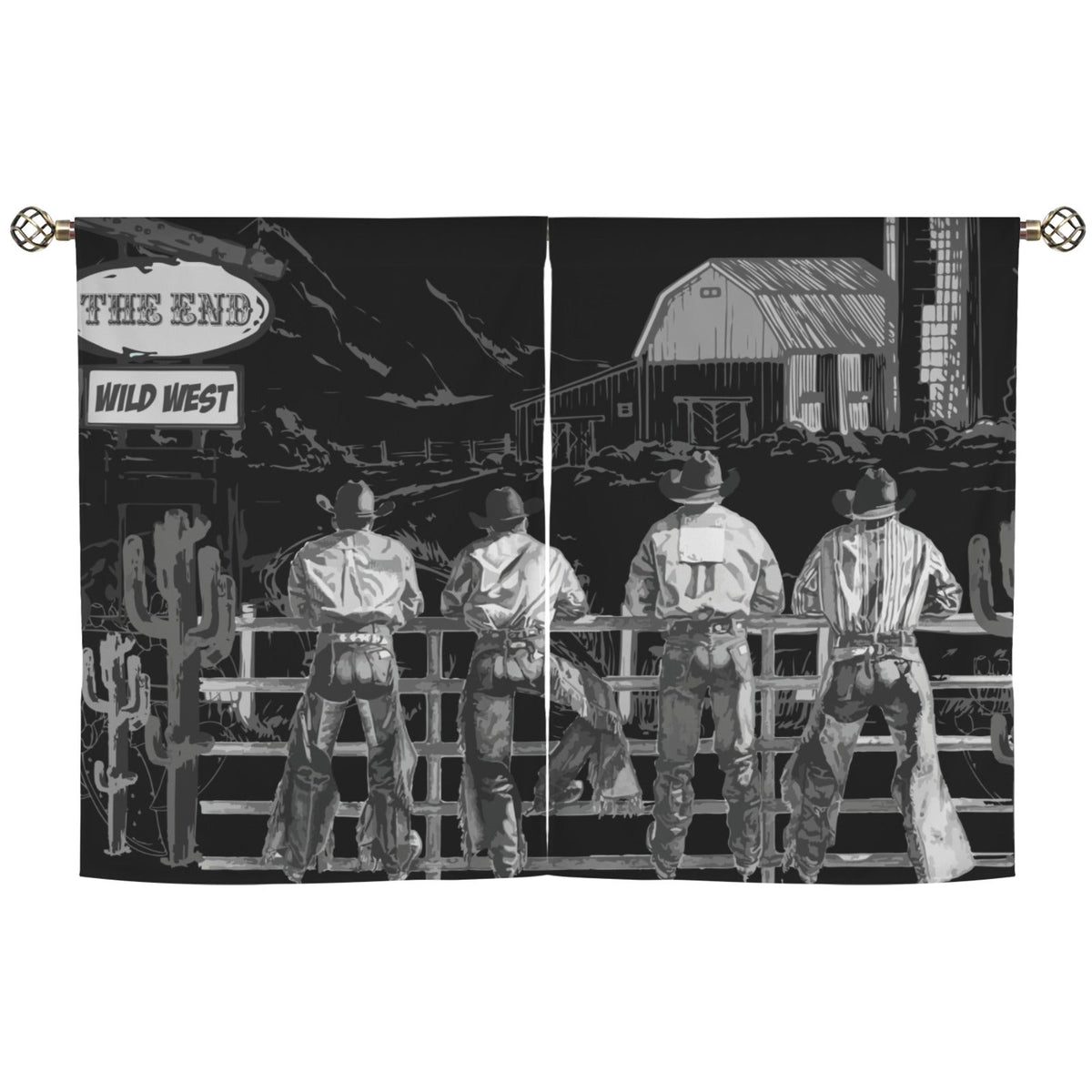 Baha Ranch Ranching Curtains Window 28"x40" (2-Piece) Made in America