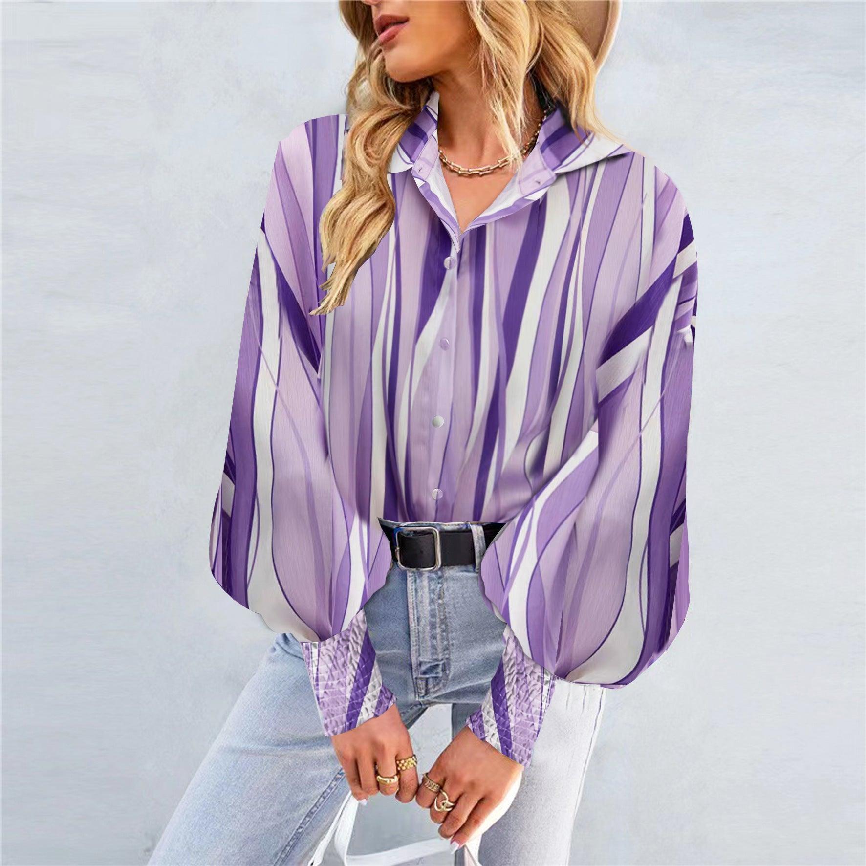 Boho Lantern Sleeve Top Relaxed Fit Casual Shirt for Women