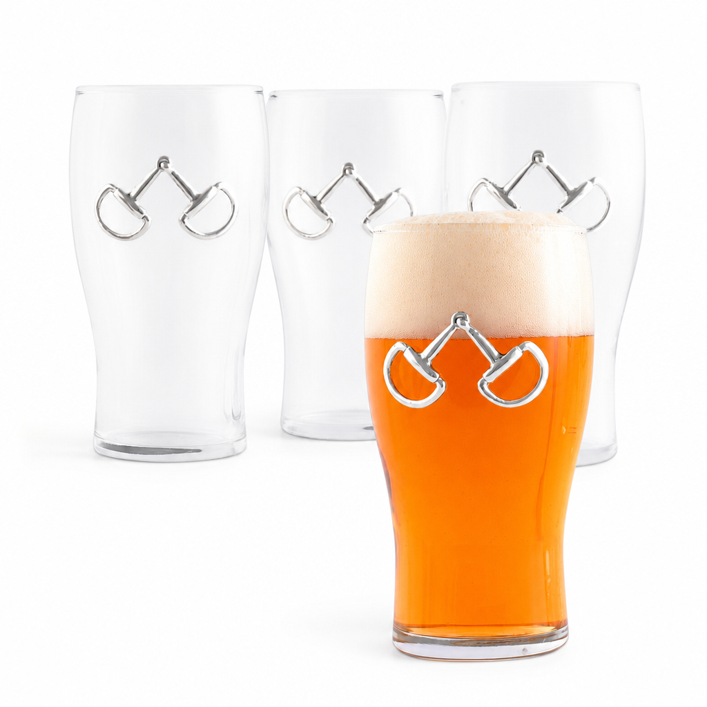 Equestrian Bit Beer Pint Glasses - Set of 4