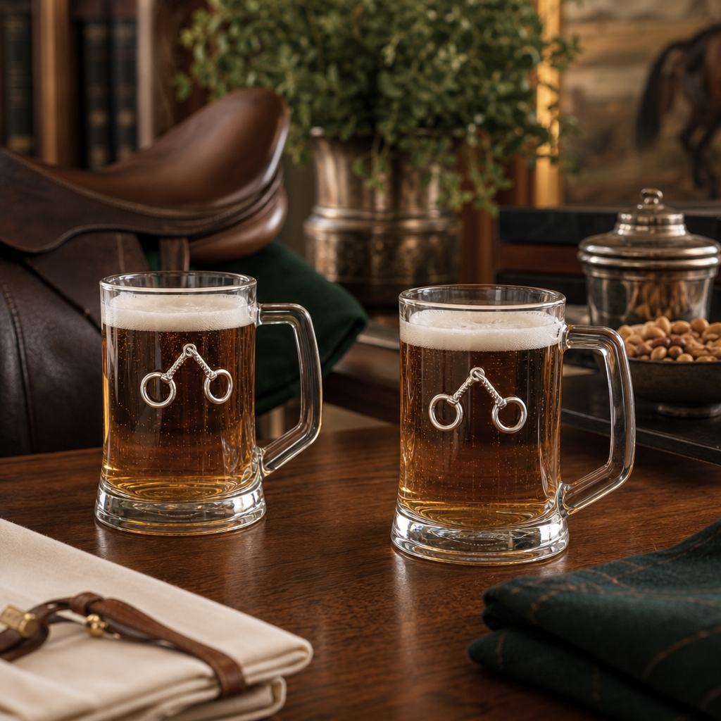 Equestrian Bit Beer Mugs - Set of 2