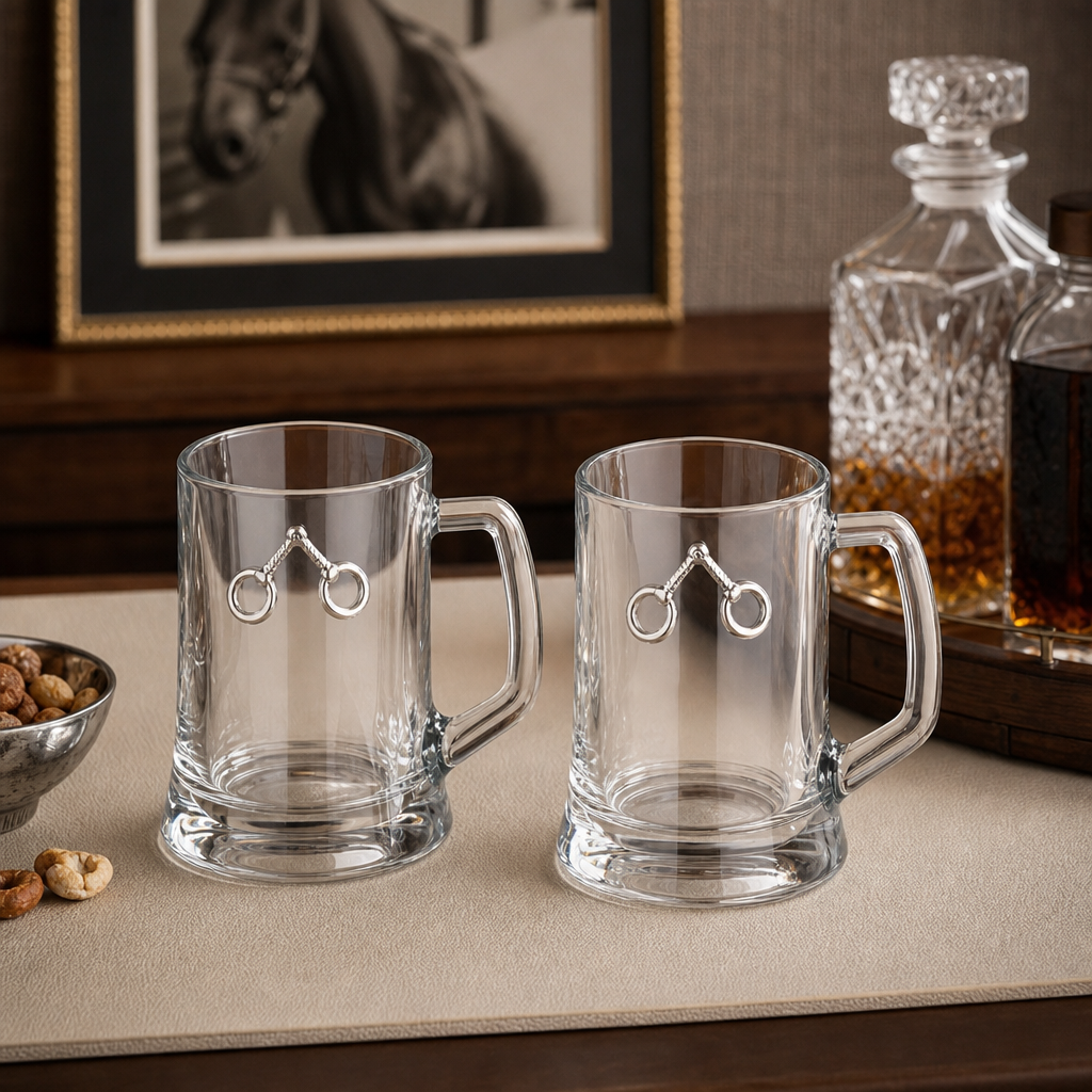 Equestrian Bit Beer Mugs - Set of 2