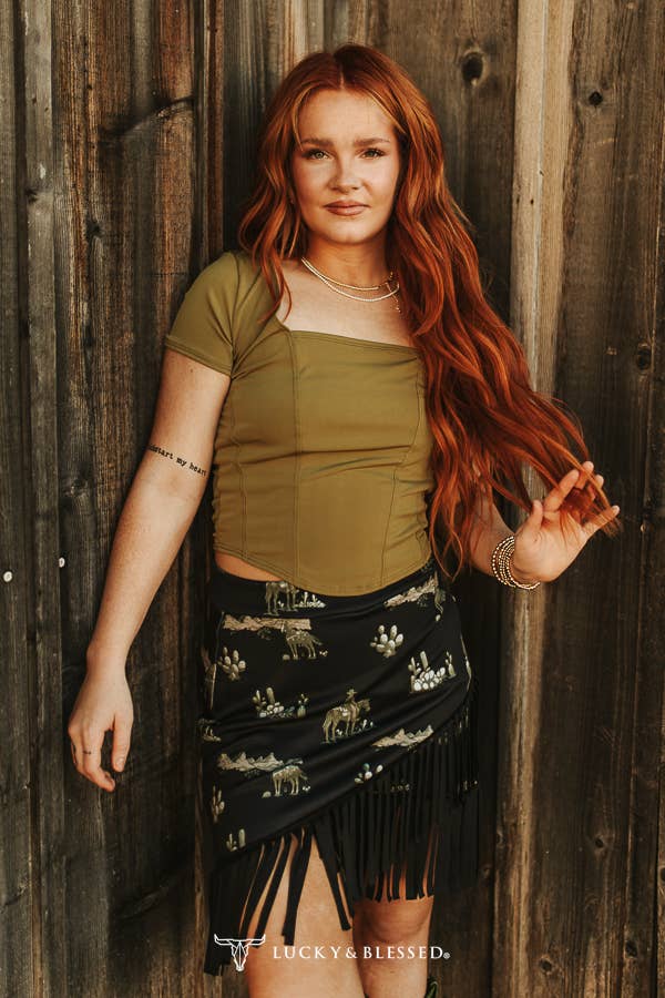 Sage Square Neck Top