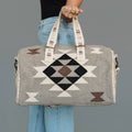 Taupe, Cream, Brown & Black Western Duffel