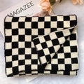 Cowgirl Chic Checkerboard Knitted Scarf CC-CKS-01 Black and White