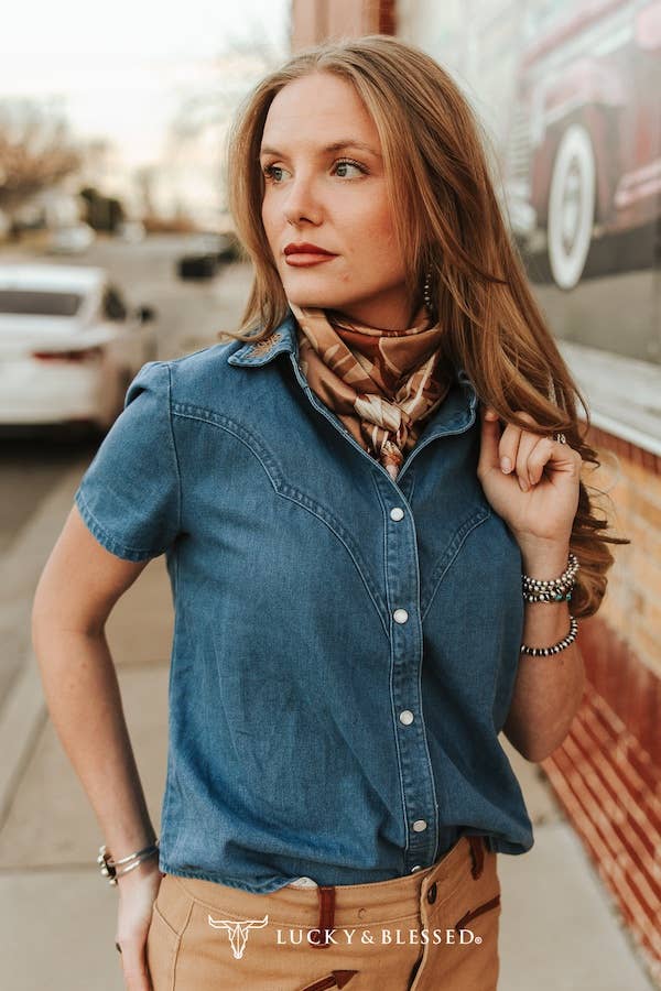 Denim Darling Pearl Snap Top