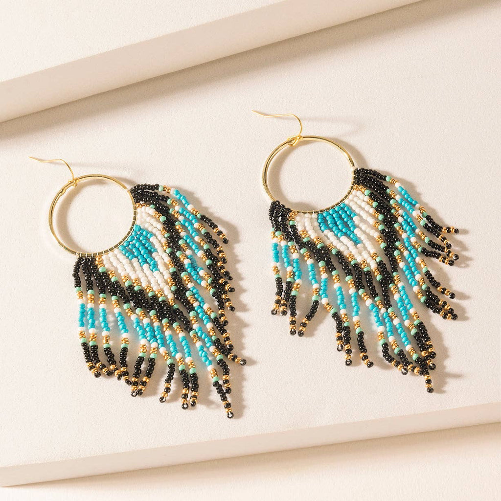Blueflare Fringe Earrings in Azure Mist: Azure Mist