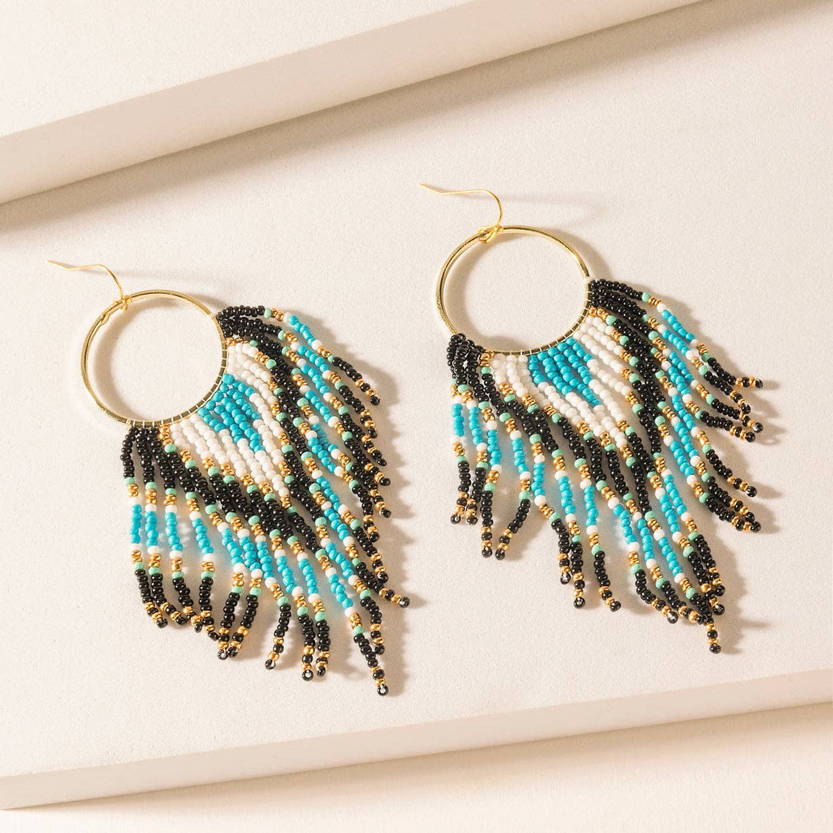 Blueflare Fringe Earrings in Azure Mist: Azure Mist