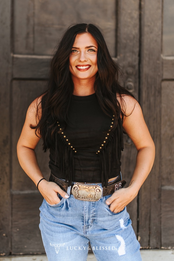 Black Studded Fringe Tank Top
