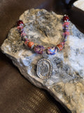 Desert Royale Arabian Horse Necklace, Purple Emperor Jasper & Goldstone