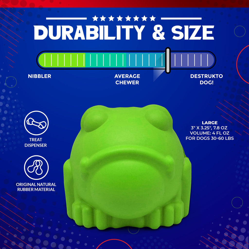 Bull Frog EDispenser Dog Chew Toy And Treat Dispenser